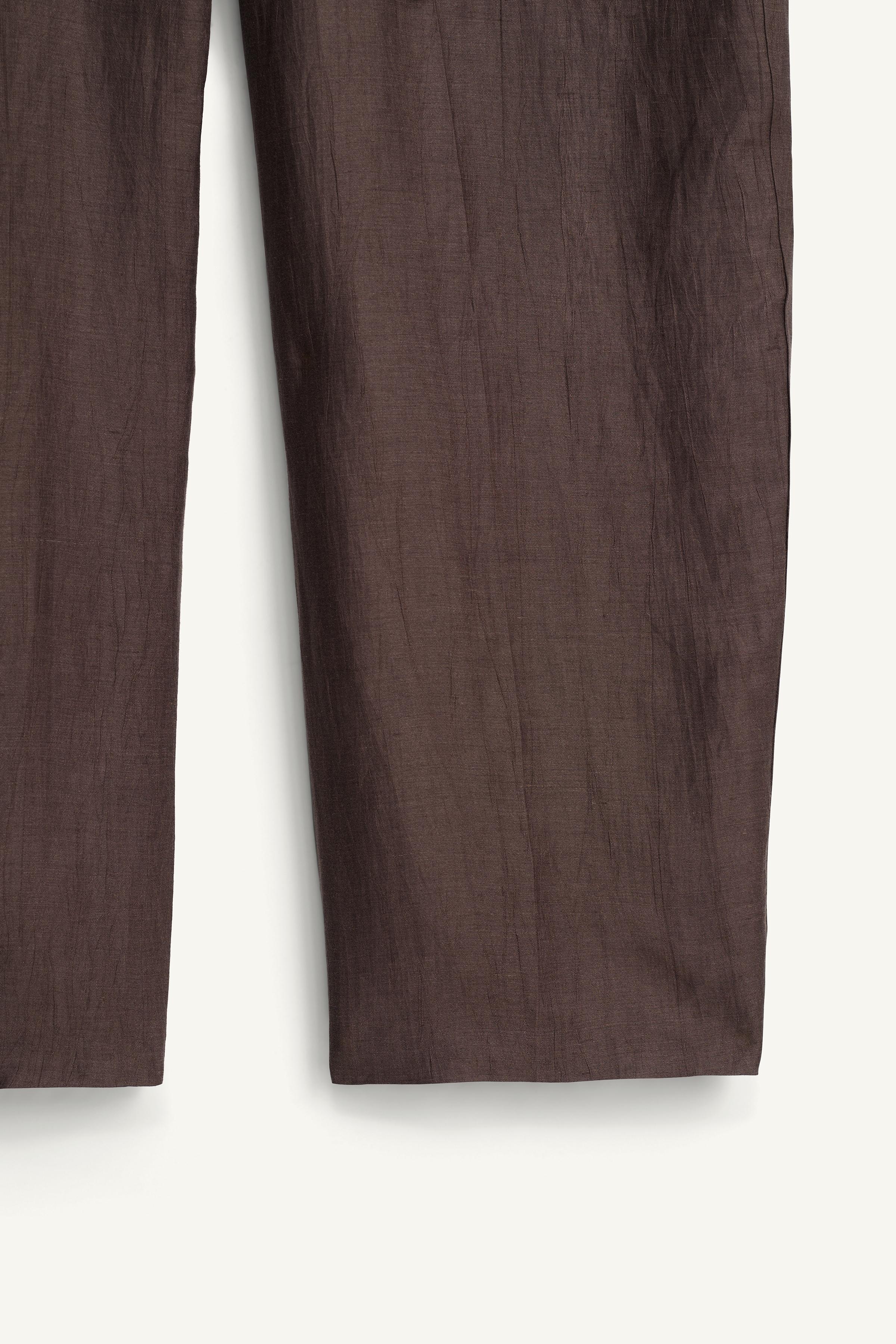 WIDE FIT BELTED PANTS
